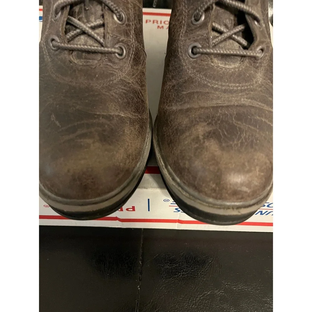 Timberland Glancy Leather Wedge Lace Up Ankle Boots Brown A1JXT Womens 9.5